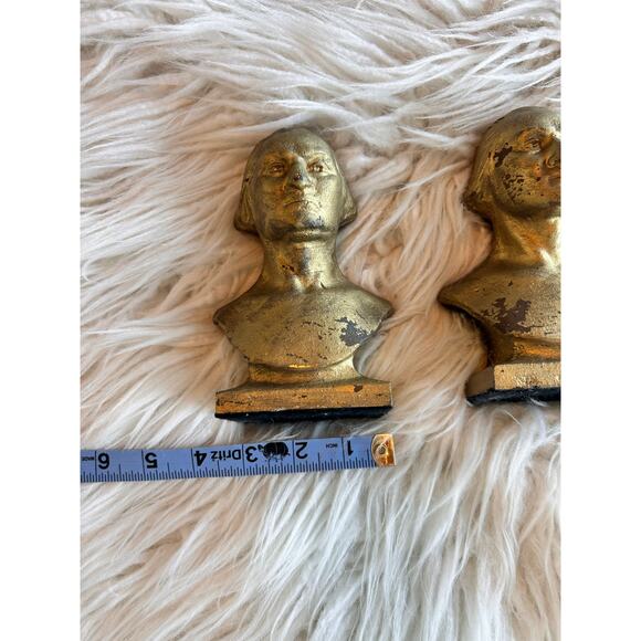 Vintage Antique Cast iron American Classical George Washington‎ Bookends Pair - Picture 11 of 12